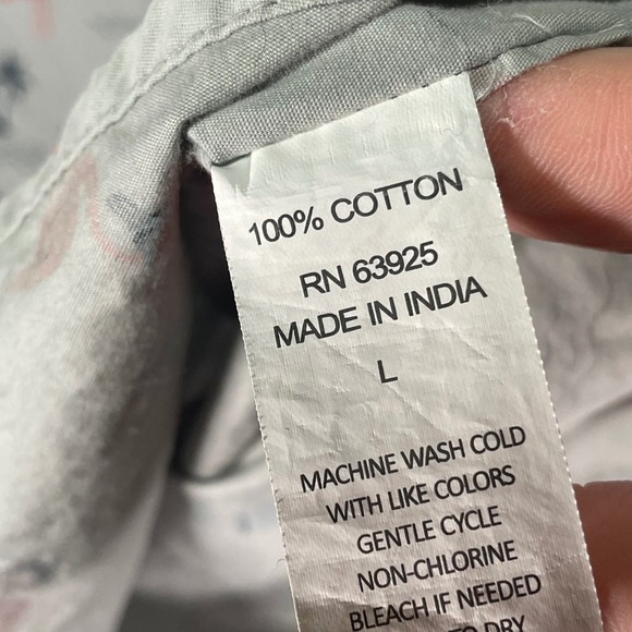 Retrofit Mens Large Button Down Shirt White Flamingo Tropical Short Sleeve - Picture 4 of 8